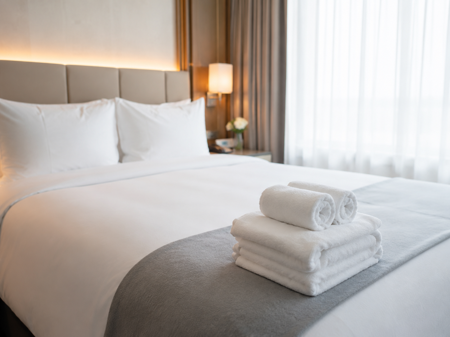 Hotel bed linen and towels